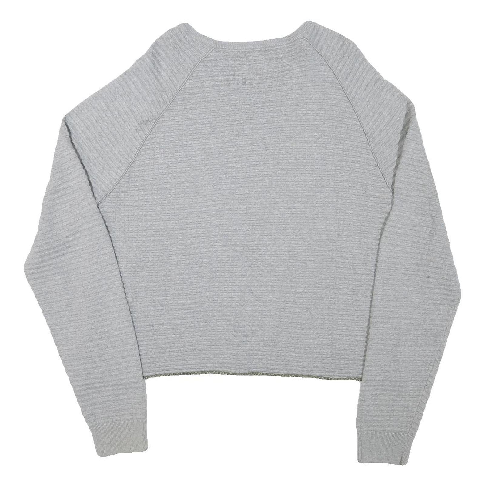 CALVIN KLEIN Womens Grey Plain Cotton Blend Jumper Crew Neck Basic Knit XL