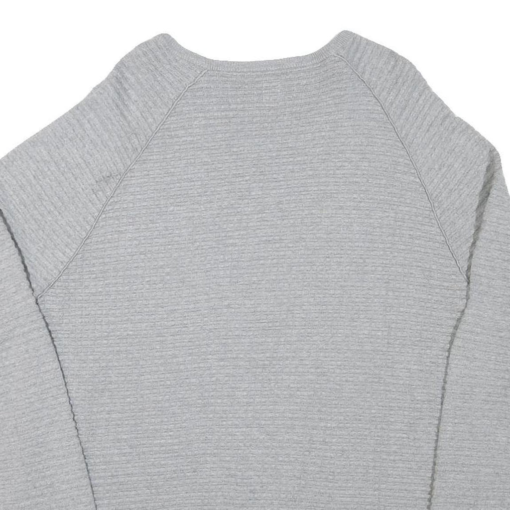 CALVIN KLEIN Womens Grey Plain Cotton Blend Jumper Crew Neck Basic Knit XL