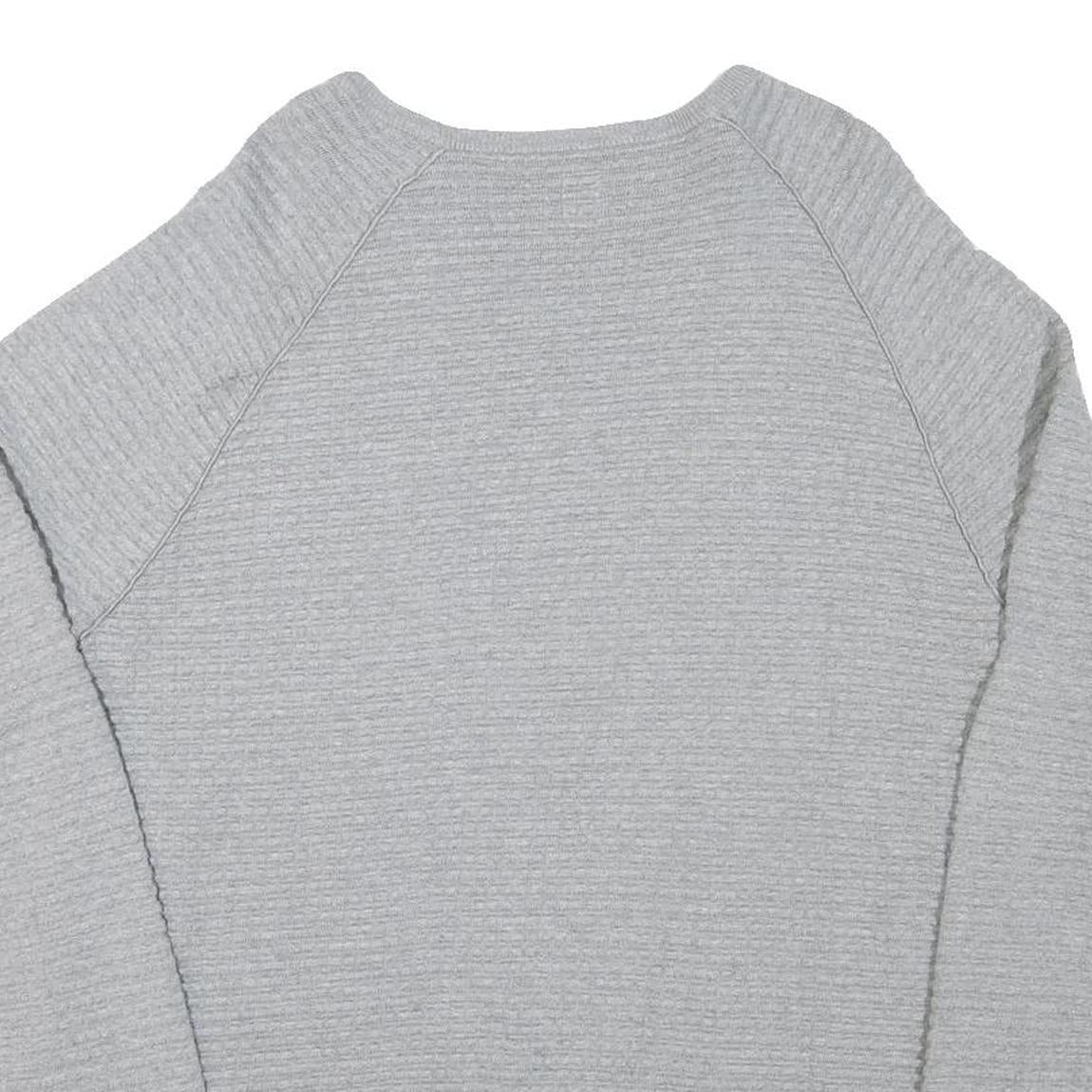 CALVIN KLEIN Womens Grey Plain Cotton Blend Jumper Crew Neck Basic Knit XL