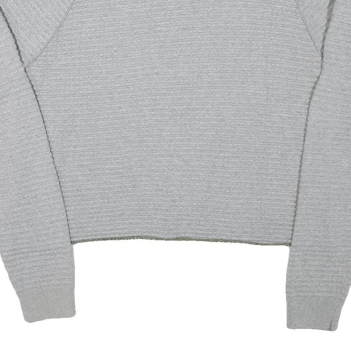 CALVIN KLEIN Womens Grey Plain Cotton Blend Jumper Crew Neck Basic Knit XL