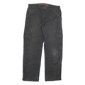 DICKIES Mens Cotton Blend Black Regular Straight Trousers W32 L30 Workwear Zip