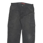 DICKIES Mens Cotton Blend Black Regular Straight Trousers W32 L30 Workwear Zip