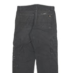 DICKIES Mens Cotton Blend Black Regular Straight Trousers W32 L30 Workwear Zip