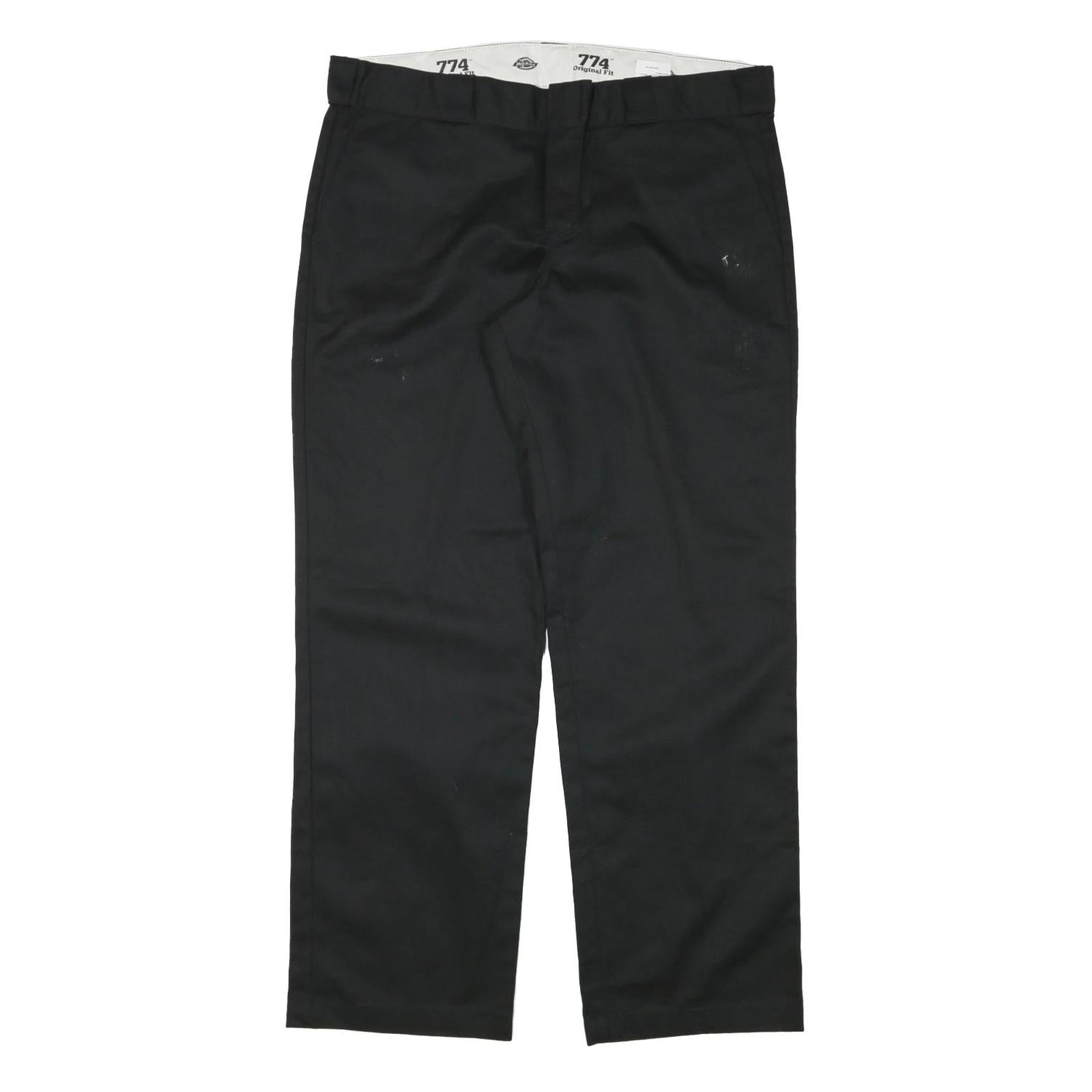 DICKIES Womens Black Cotton Blend Regular Straight Trousers W37 L31 Workwear Zip