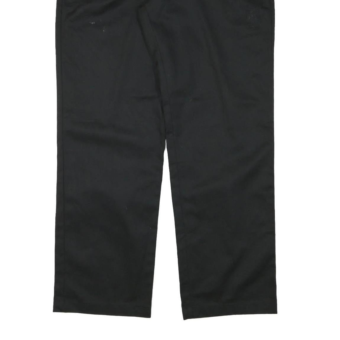 DICKIES Womens Black Cotton Blend Regular Straight Trousers W37 L31 Workwear Zip