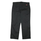 DICKIES Womens Black Cotton Blend Regular Straight Trousers W37 L31 Workwear Zip