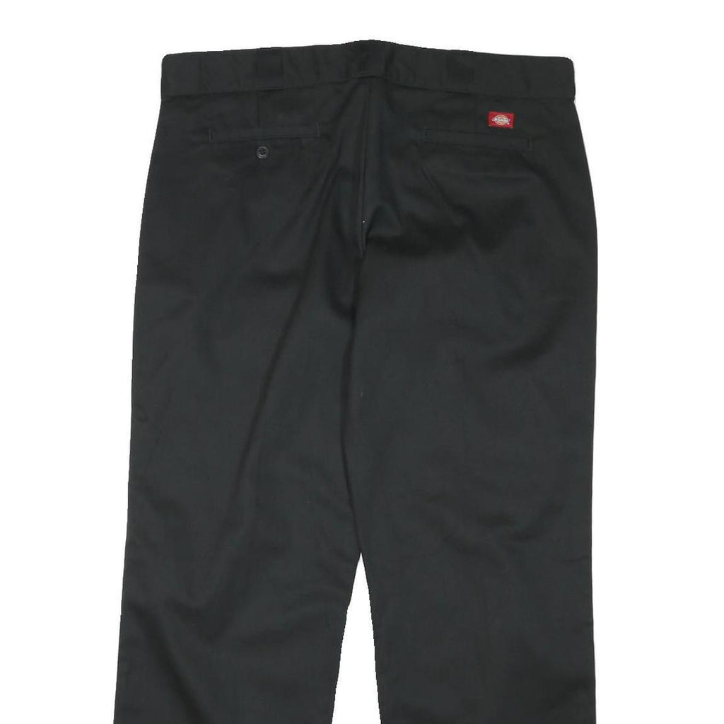 DICKIES Womens Black Cotton Blend Regular Straight Trousers W37 L31 Workwear Zip