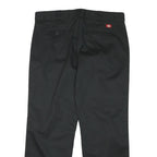 DICKIES Womens Black Cotton Blend Regular Straight Trousers W37 L31 Workwear Zip