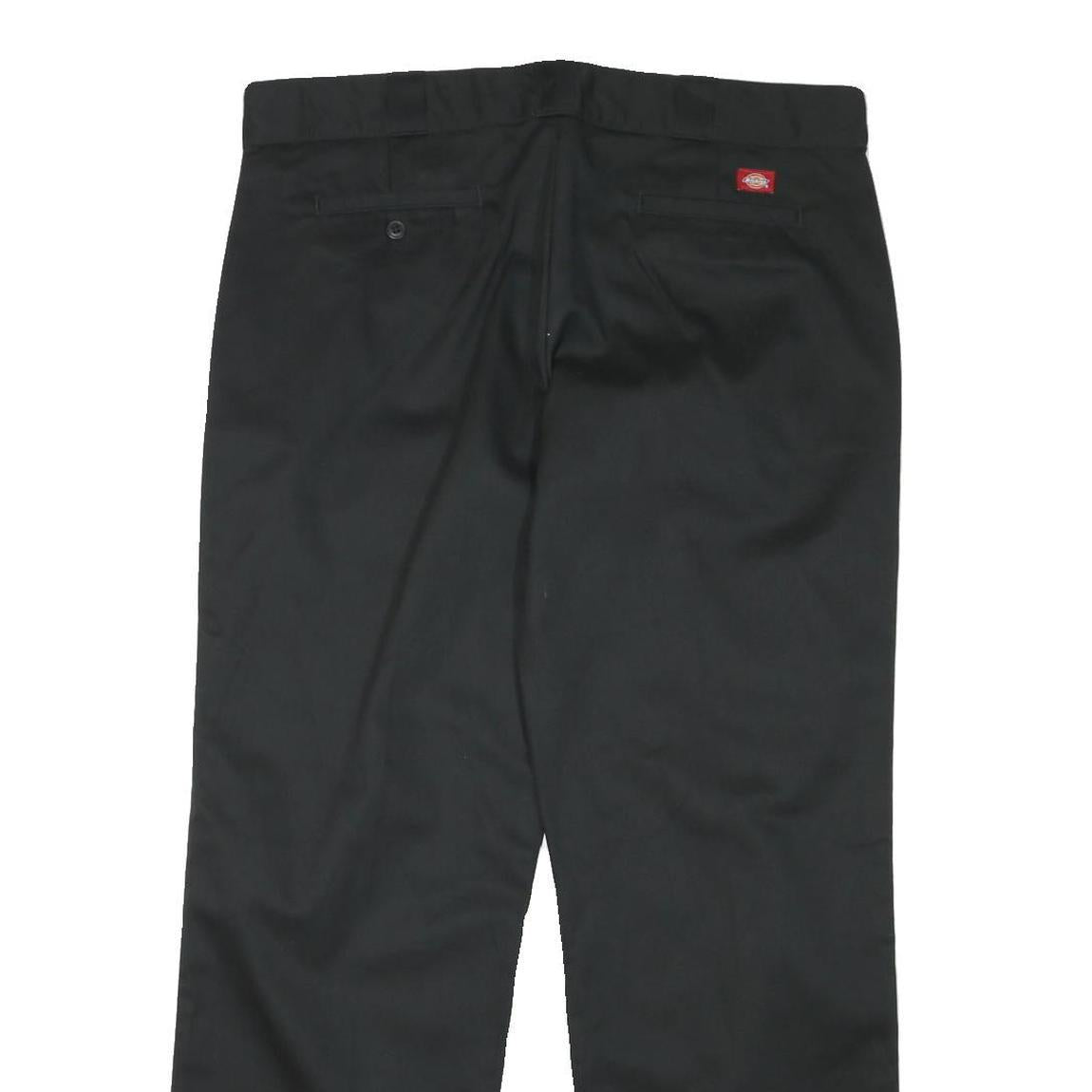 DICKIES Womens Black Cotton Blend Regular Straight Trousers W37 L31 Workwear Zip