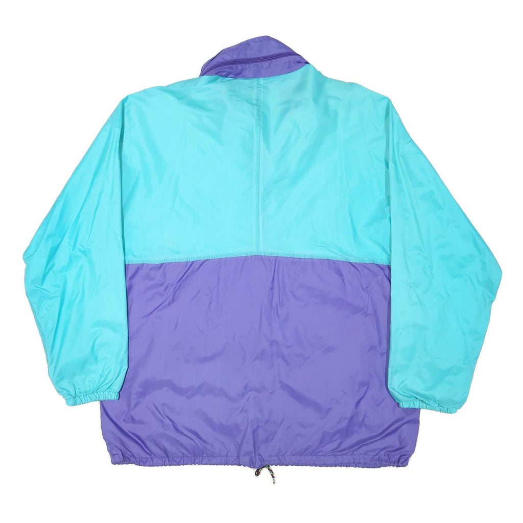 AQUA GUARD Mens Turquoise & Purple Outdoor Jacket XL Polyester Blend Colourblock