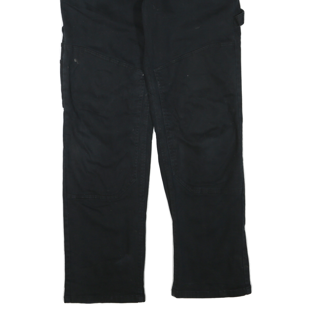 CAT Mens Cotton Blend Black Regular Leg Trousers W32 L32 Workwear Zip Closure