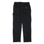 CAT Mens Cotton Blend Black Regular Leg Trousers W32 L32 Workwear Zip Closure