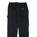 CAT Mens Cotton Blend Black Regular Leg Trousers W32 L32 Workwear Zip Closure