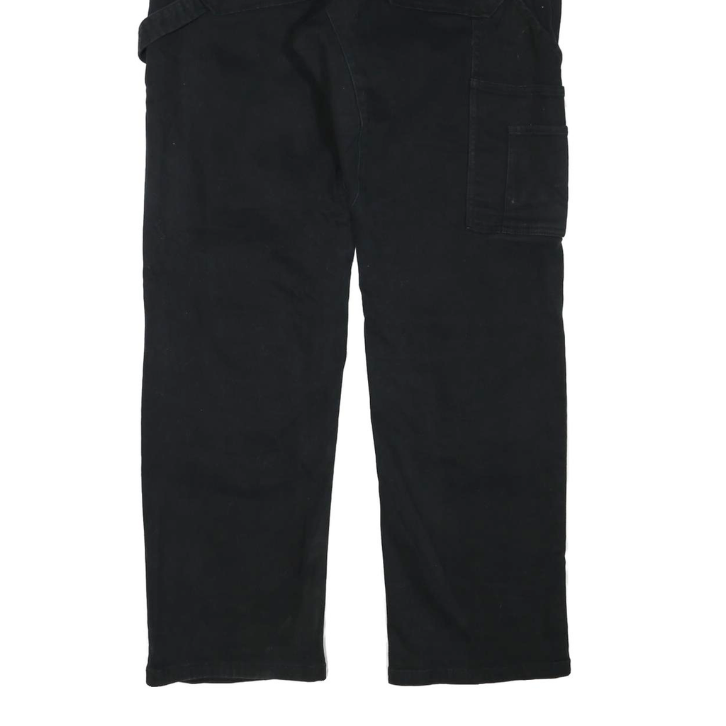 CAT Mens Cotton Blend Black Regular Leg Trousers W32 L32 Workwear Zip Closure