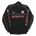 SEAT Mens Black Racing Team Jacket L Polyester Blend Zip Performance Motorsport