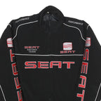 SEAT Mens Black Racing Team Jacket L Polyester Blend Zip Performance Motorsport