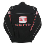 SEAT Mens Black Racing Team Jacket L Polyester Blend Zip Performance Motorsport