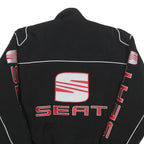 SEAT Mens Black Racing Team Jacket L Polyester Blend Zip Performance Motorsport