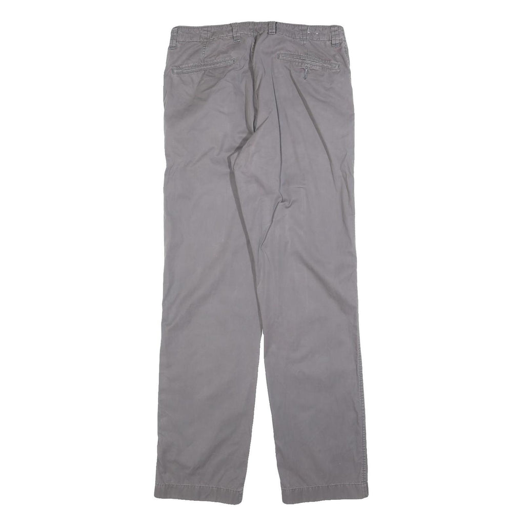 J.CREW Mens Regular Fit Grey Cotton Blend Zip Trousers W30 L32 Casual Classic