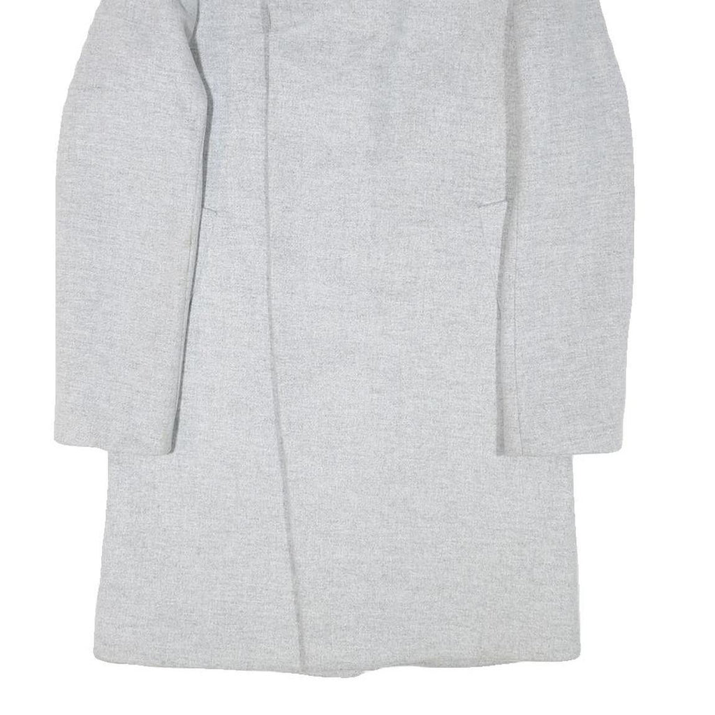 ZARA Mens Grey Wool Blend Slim Jacket S Plain Button Closure Contemporary