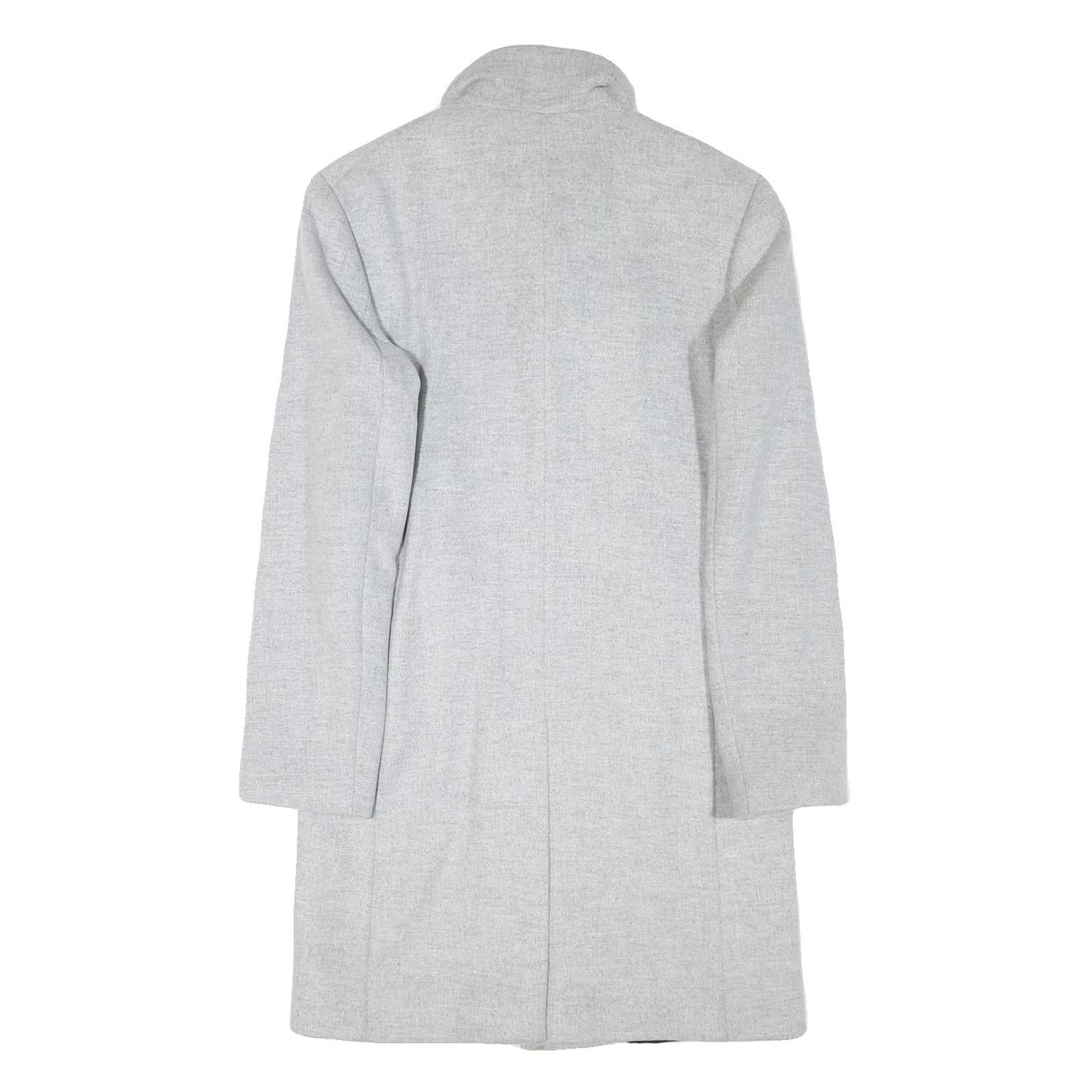 ZARA Mens Grey Wool Blend Slim Jacket S Plain Button Closure Contemporary