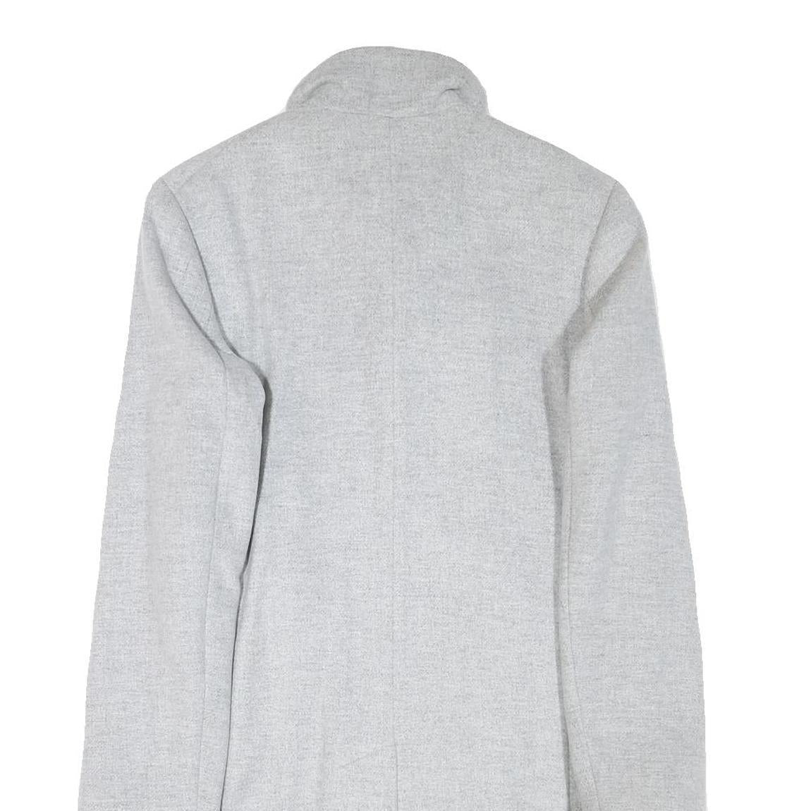 ZARA Mens Grey Wool Blend Slim Jacket S Plain Button Closure Contemporary