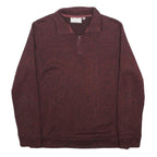 MOUNTAIN WAREHOUSE Mens Maroon Pullover Patterned Jumper 1/4 Zip L Polyester