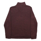 MOUNTAIN WAREHOUSE Mens Maroon Pullover Patterned Jumper 1/4 Zip L Polyester