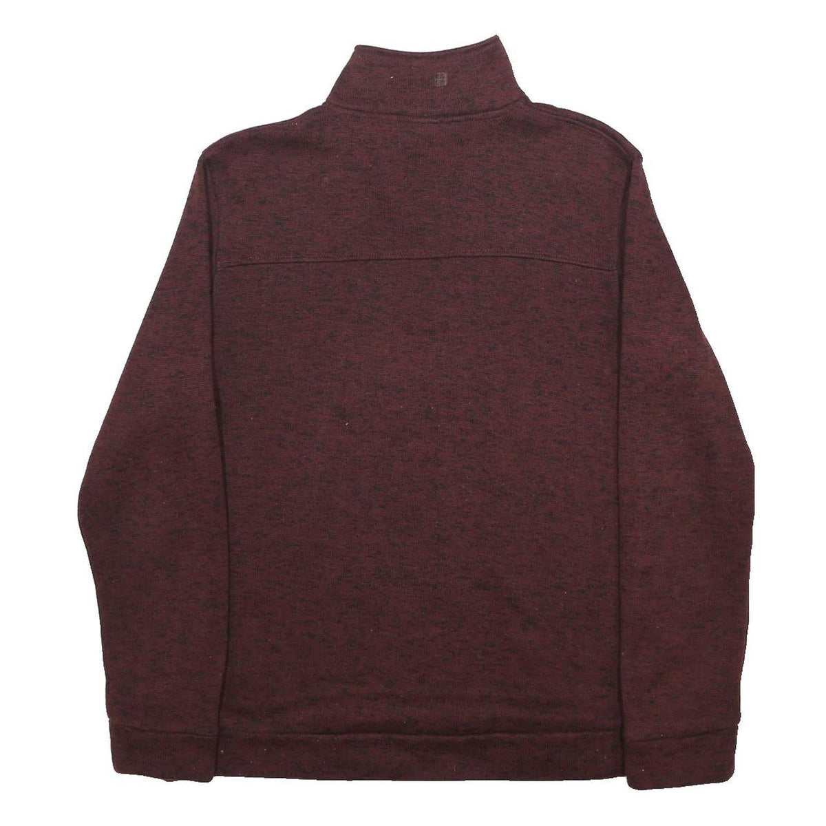 MOUNTAIN WAREHOUSE Mens Maroon Pullover Patterned Jumper 1/4 Zip L Polyester