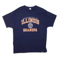 HANES University Of Illinois Mens T-Shirt Blue USA Roll Neck XL