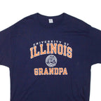 HANES University Of Illinois Mens T-Shirt Blue USA Roll Neck XL