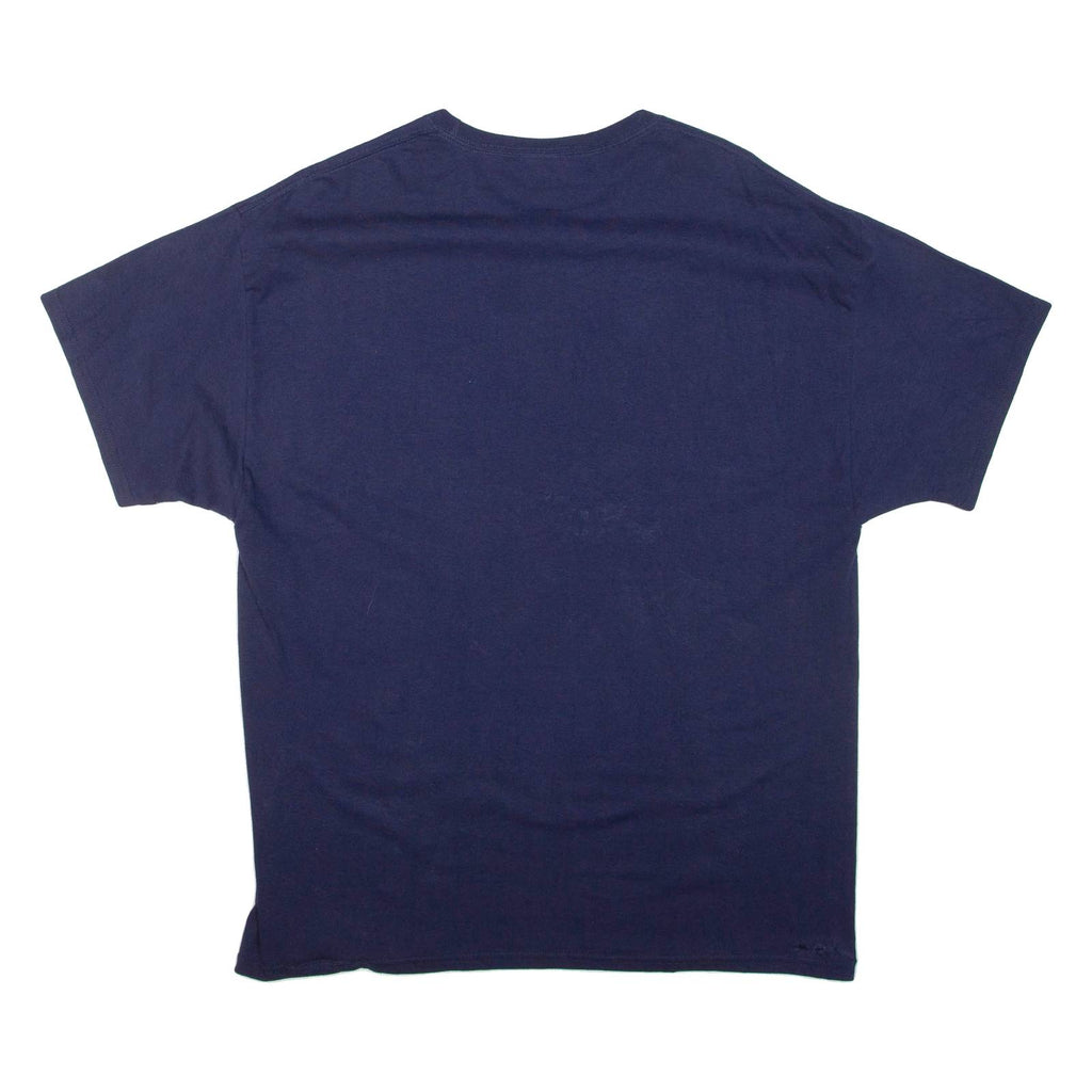 HANES University Of Illinois Mens T-Shirt Blue USA Roll Neck XL