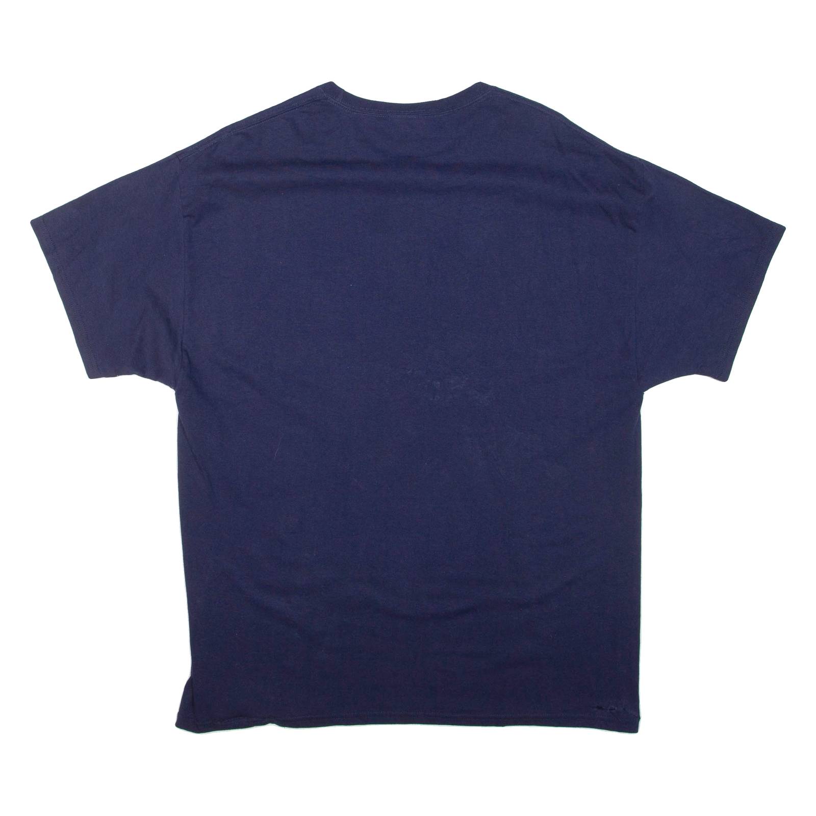 HANES University Of Illinois Mens T-Shirt Blue USA Roll Neck XL