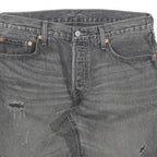 LEVI'S Womens Grey Denim Casual Shorts L W34 Distressed Cuffed Hem
