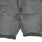 LEVI'S Womens Grey Denim Casual Shorts L W34 Distressed Cuffed Hem
