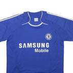 FOOTBALL ACTION Mens Blue Chelsea Drogba Graphic T-Shirt XL Short Sleeve Crew