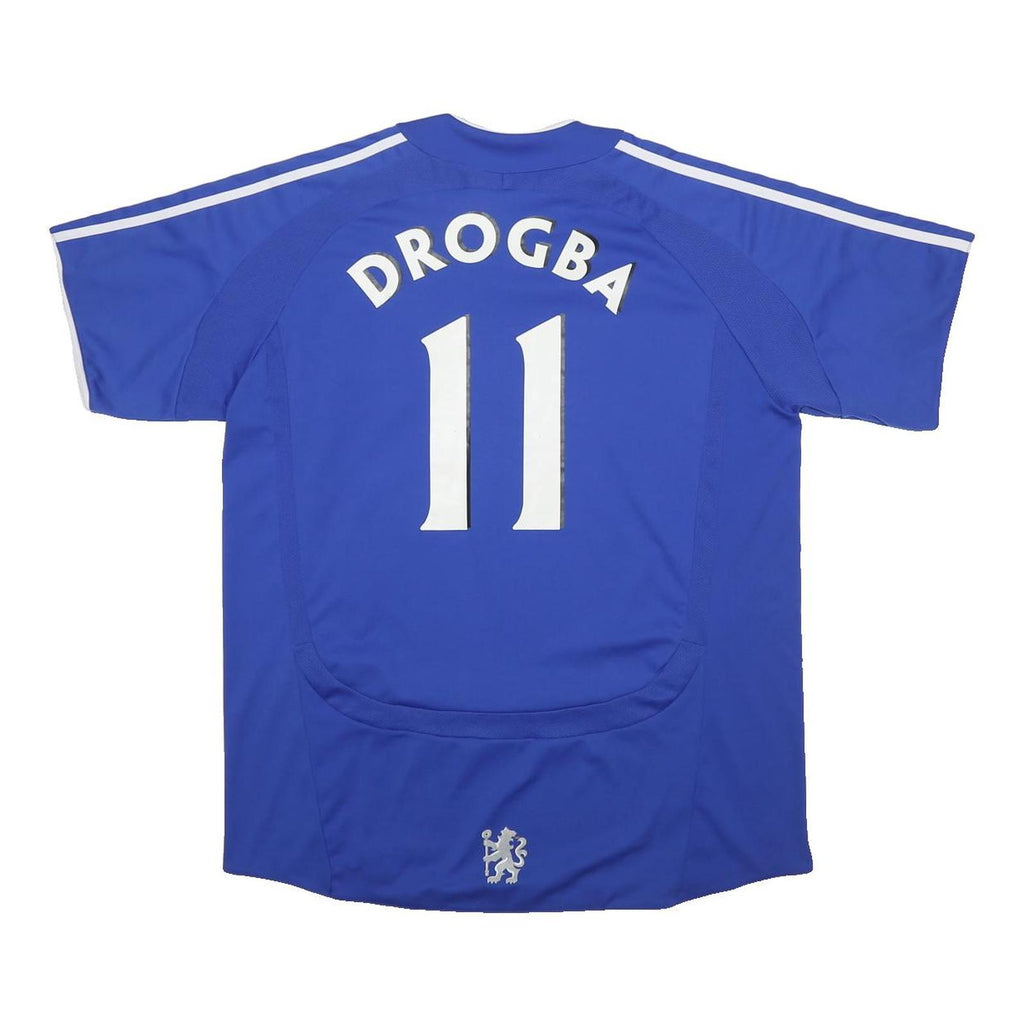 FOOTBALL ACTION Mens Blue Chelsea Drogba Graphic T-Shirt XL Short Sleeve Crew