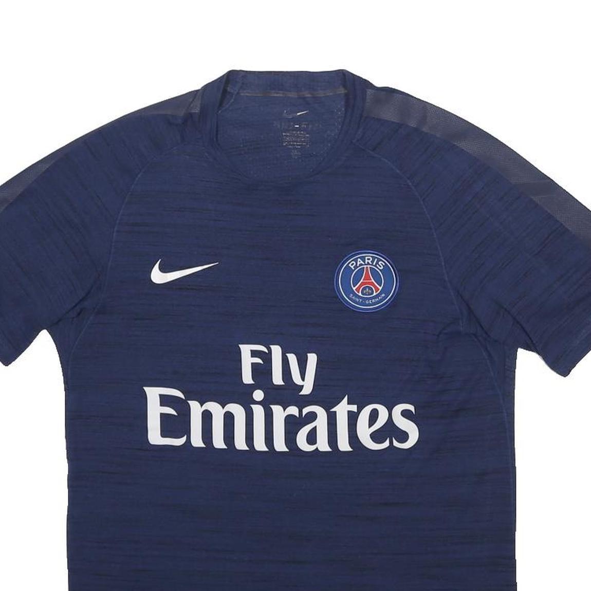 NIKE Mens Navy Blue Paris Saint-Germain Football Shirt M Short Sleeve Crew Neck
