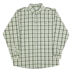 WRANGLER Mens Green & White Check Shirt XL Long Sleeve Cotton Comfortable Casual