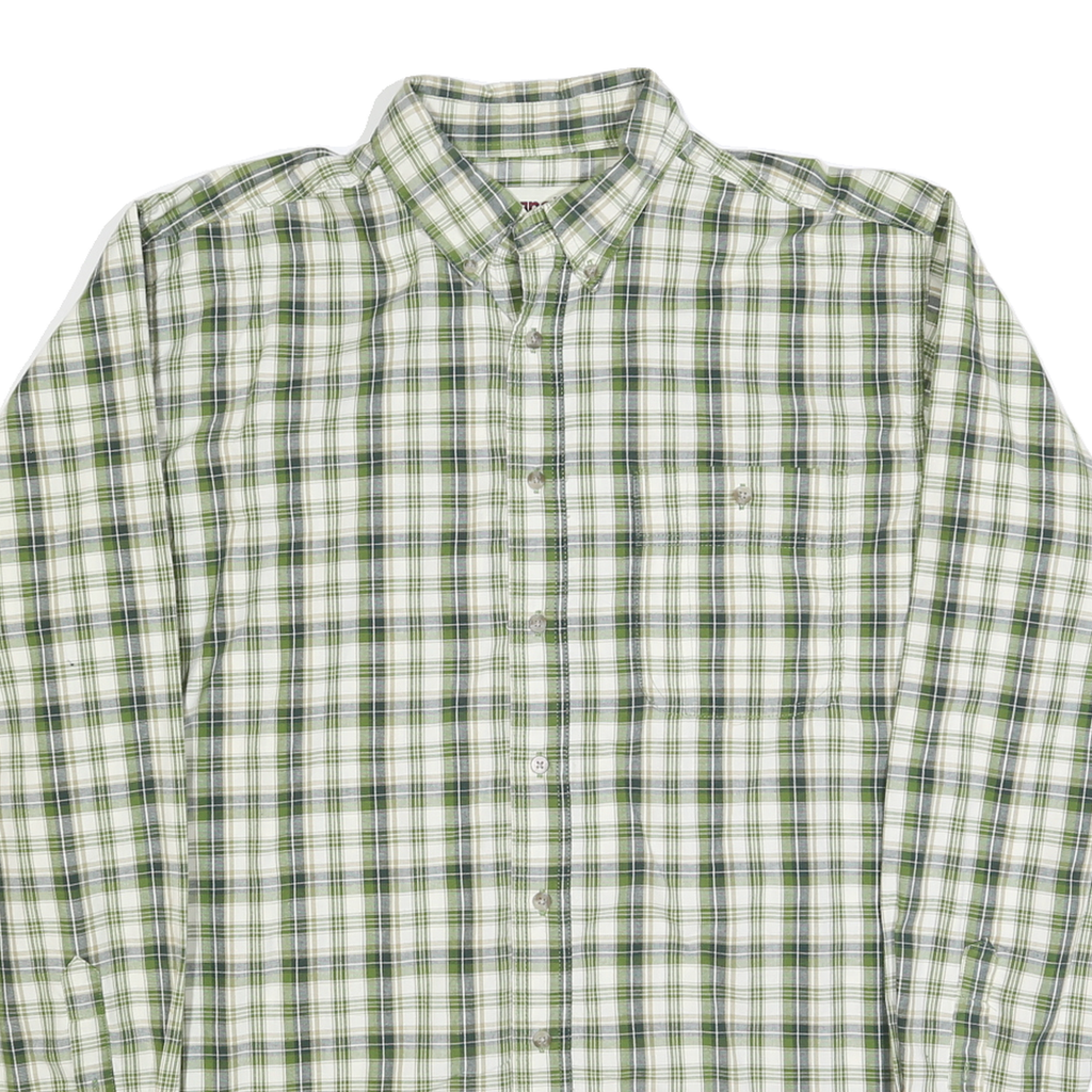 WRANGLER Mens Green & White Check Shirt XL Long Sleeve Cotton Comfortable Casual