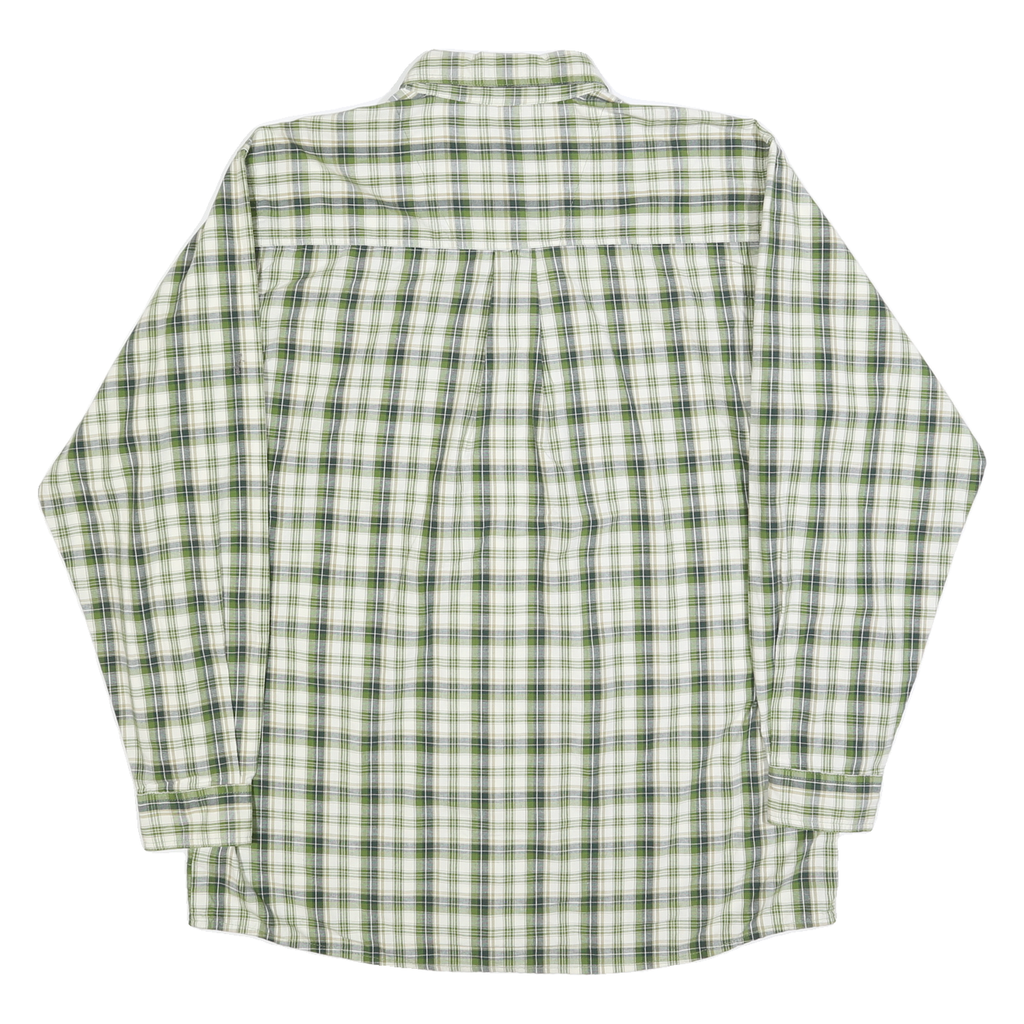 WRANGLER Mens Green & White Check Shirt XL Long Sleeve Cotton Comfortable Casual