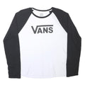 VANS Mens Black & White Graphic T-Shirt XL Long Sleeve Crew Neck Logo