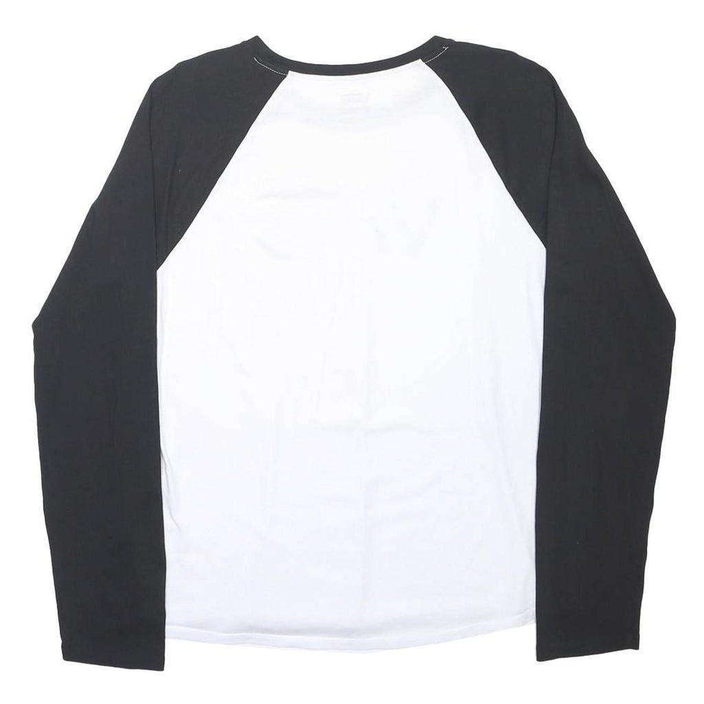 VANS Mens Black & White Graphic T-Shirt XL Long Sleeve Crew Neck Logo