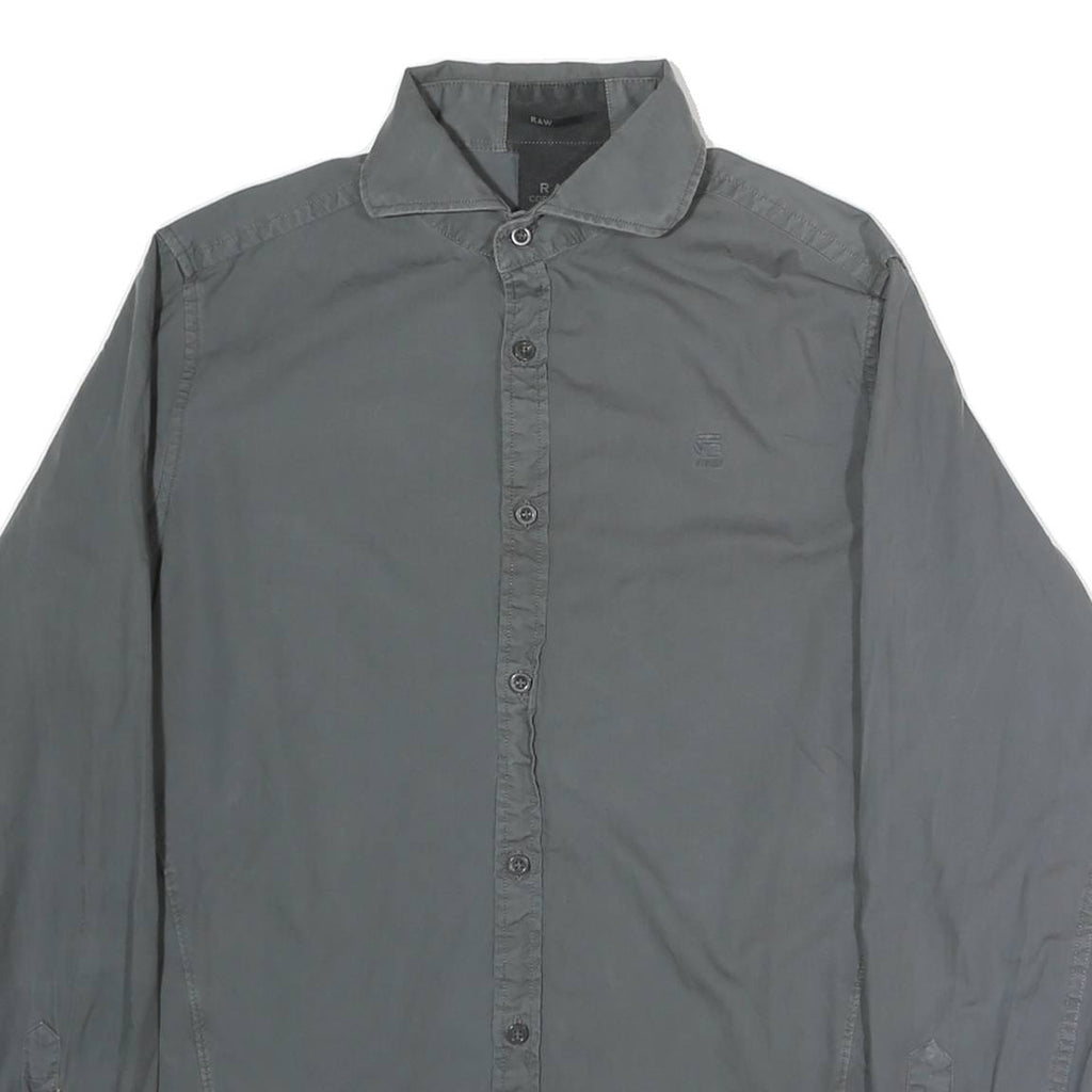 G-STAR Mens Grey Casual Shirt L Cotton Long Sleeve Button Collar