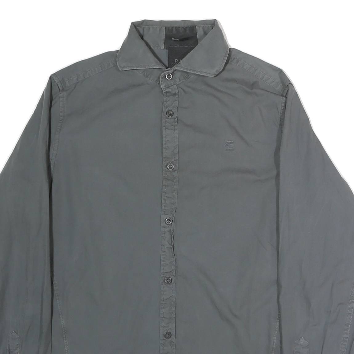 G-STAR Mens Grey Casual Shirt L Cotton Long Sleeve Button Collar