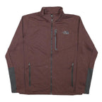 THE NORTH FACE Mens Maroon & Grey Outdoor Jacket M Polyester Blend Zip