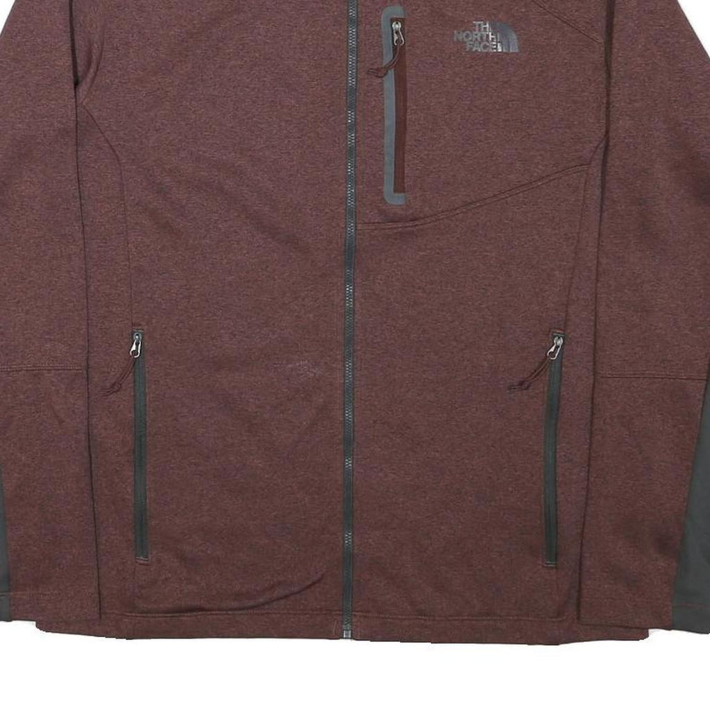 THE NORTH FACE Mens Maroon & Grey Outdoor Jacket M Polyester Blend Zip