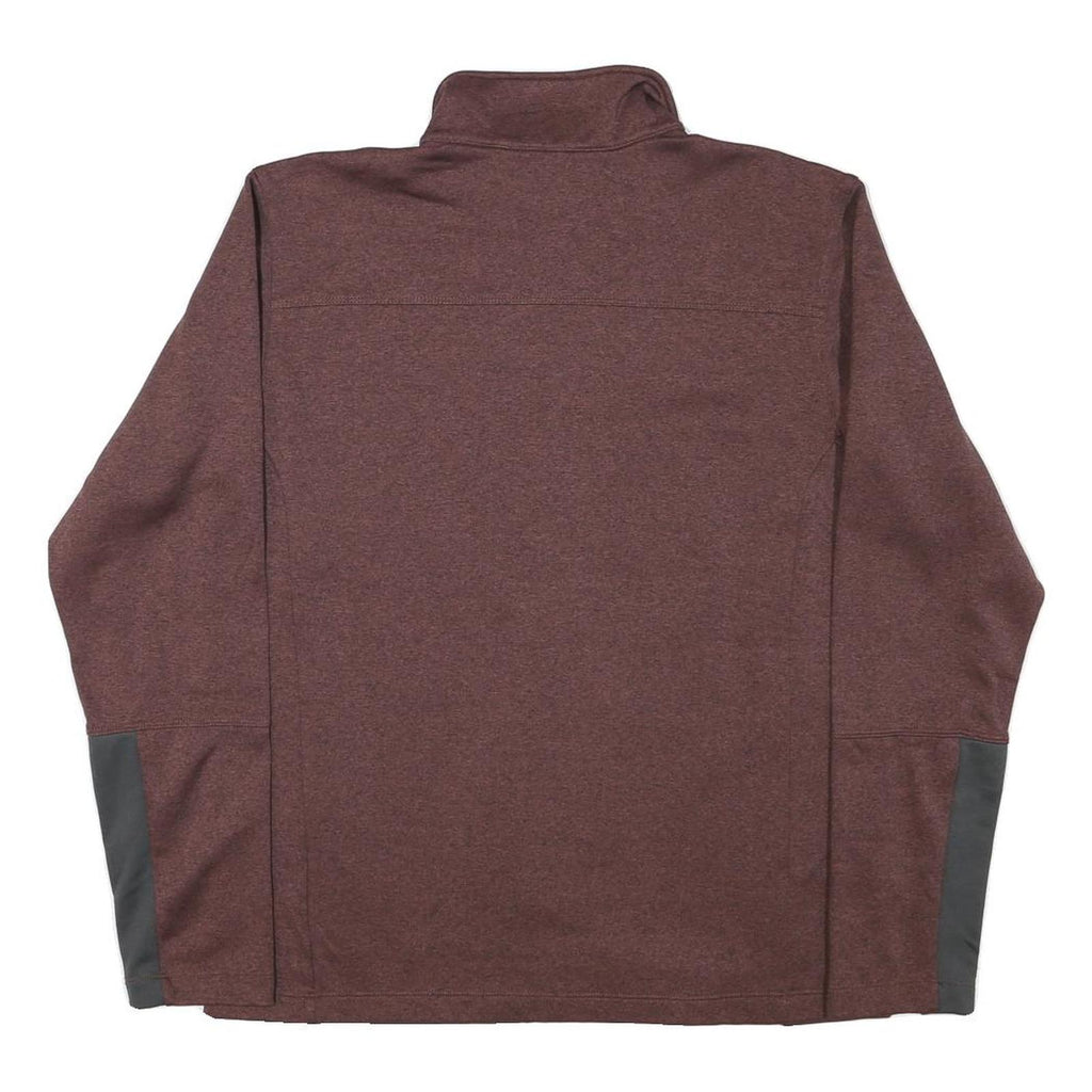 THE NORTH FACE Mens Maroon & Grey Outdoor Jacket M Polyester Blend Zip