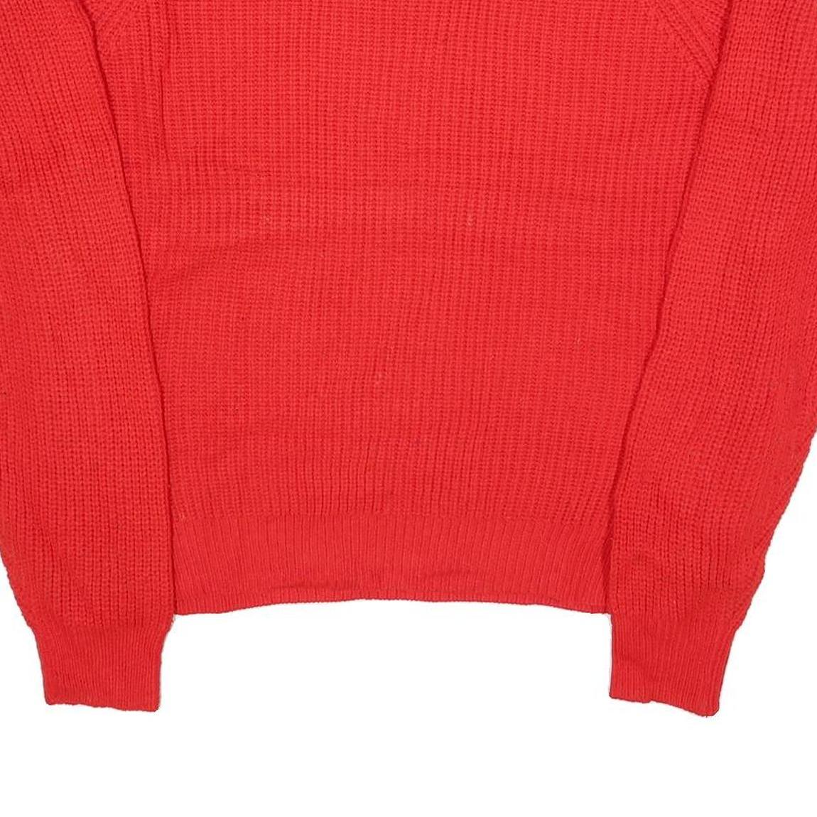 VAN HEUSEN Womens Red Plain Acrylic Crew Neck Basic Knit XL Jumper Soft