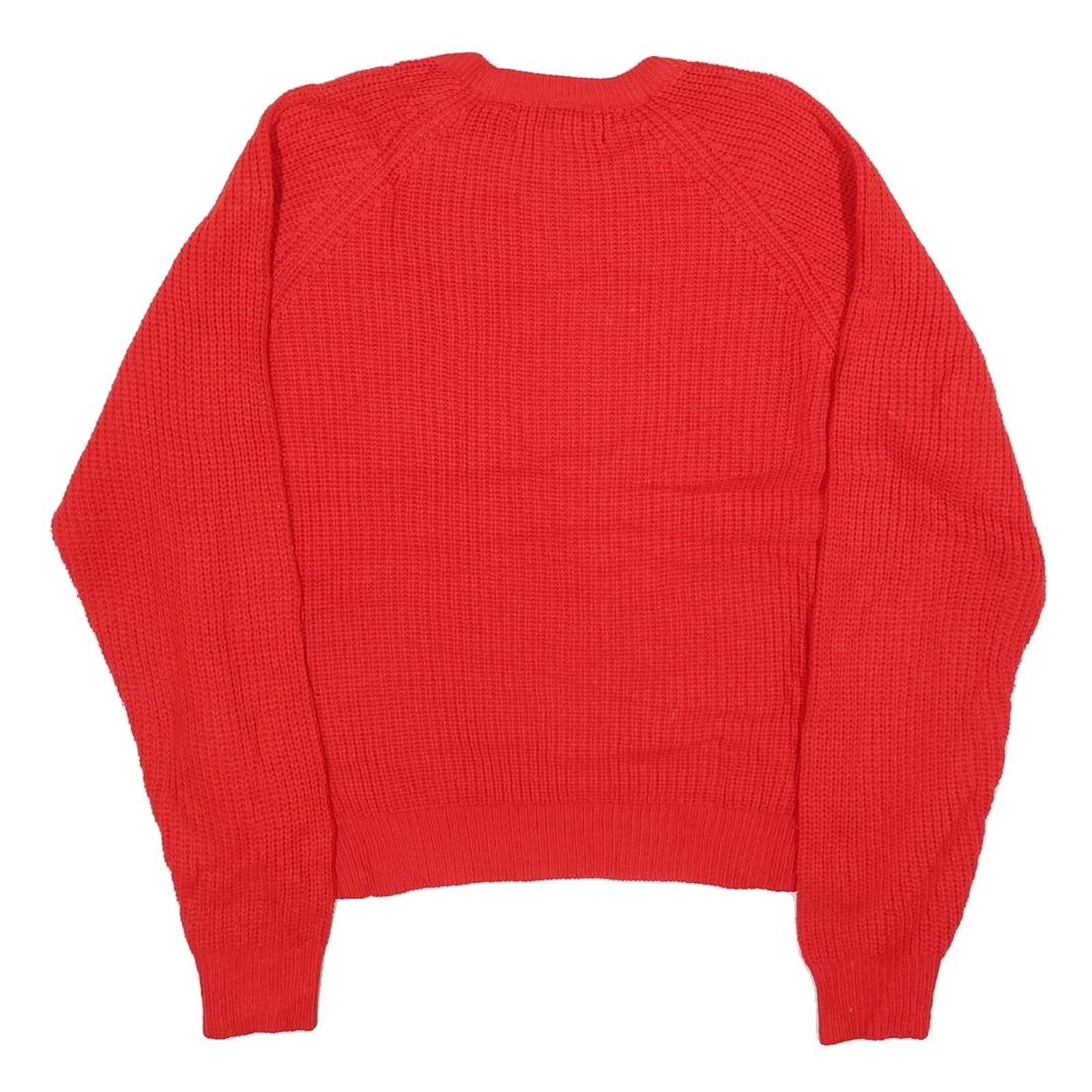 VAN HEUSEN Womens Red Plain Acrylic Crew Neck Basic Knit XL Jumper Soft